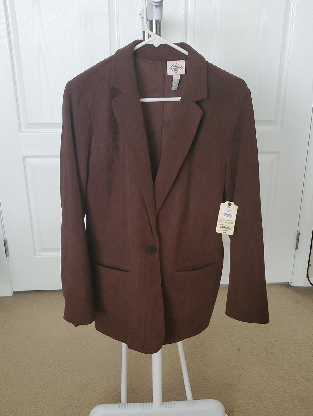 St Johns Bay Chestnut Brown Women's Blazer Corduroy Jacket